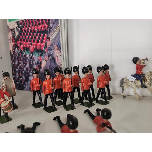 110 - Large quantity of 40x military lead figures all hand painted inc British Guardsmen, figures on horse... 