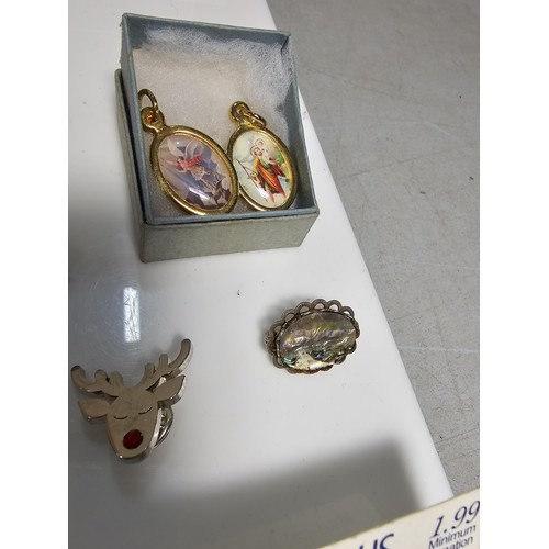 347 - Suite of various costume brooches on two display boards (not included) includes some good leaf form ... 