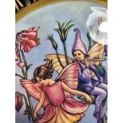 348 - Heavy large and impressive ironstone charger by Victoria ware which features an attractive a fairy a... 