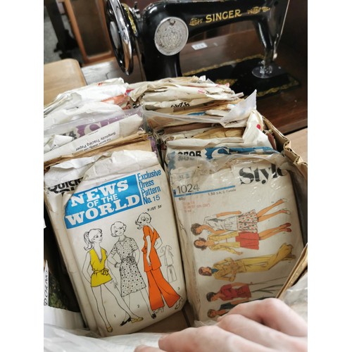 355 - Box containing a large quantity of vintage sewing patterns of various brands inc Woman's Weekly, Sim... 