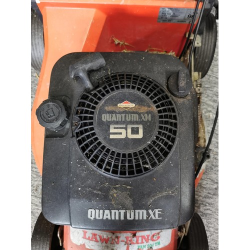 359 - Good quality Lawn King petrol lawn mower Briggs & Stratton Quantum XE 50 has compression