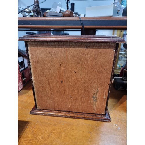 333 - Nice quality antique table top roll top desk in solid mahogany  the roll top is in good order and fu... 