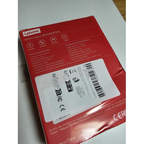 269 - A new and sealed pair of Bluetooth ear buds by Lenovo thinkplus, the earbuds will charge in the case... 