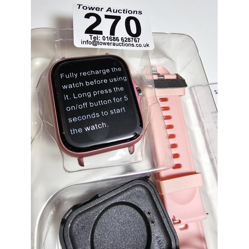 270 - A brand new smart watch in pink. Will measure your sleep, heart rate, exercises, etc.