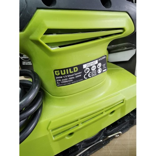 395 - A Guild 200w 1/3 sheet sander and 3 guild power screwdrivers all in good order.