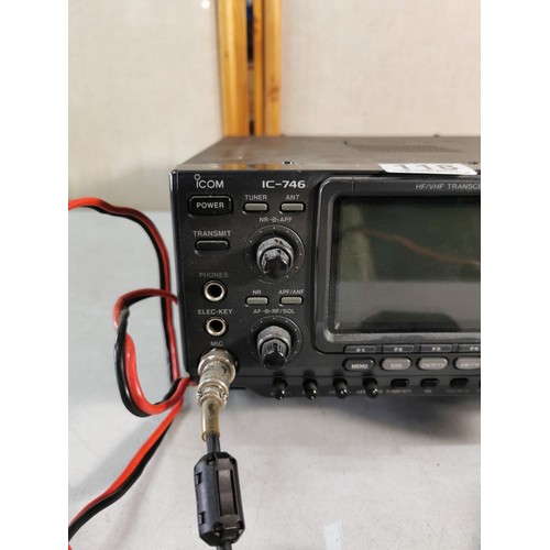 118 - Icom Ic 746 HF/VHF amateur 100w transceiver 144 - 148mhz  in good working condition complete