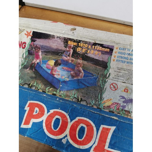 407 - Boxed childcraft paddling pool with steel frame along with a Mirconta 4003 metal detector.