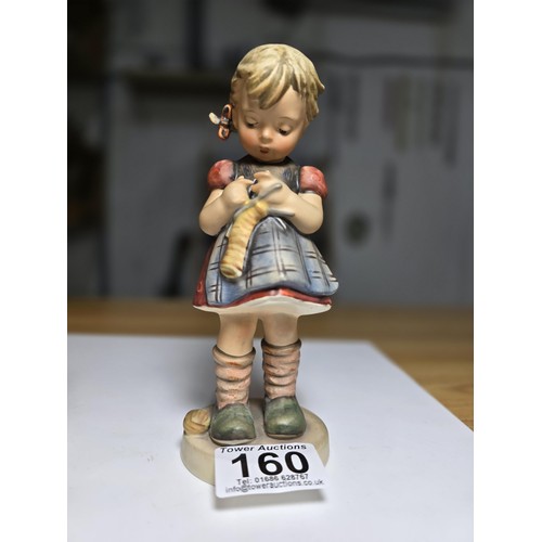 160 - 3 good vintage Goebel M.J.Hummel figures which includes a chimney sweep figure, a girl doing needlew... 