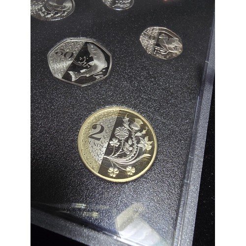 164 - The Royal Mint new King Charles III definitive s 2023 base proof coin set which includes all of King... 