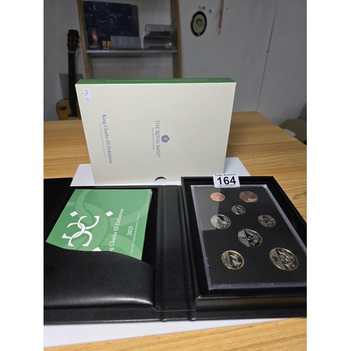 164 - The Royal Mint new King Charles III definitive s 2023 base proof coin set which includes all of King... 