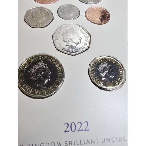168 - A brand new The Royal Mint 2022 United Kingdom Brilliant uncirculated annual coin set containing 13 ... 