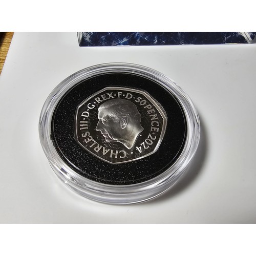 170 - An as new boxed The Royal Mint 200 years of the RNLI 2024 UK 50 pence silver proof colour coin with ... 