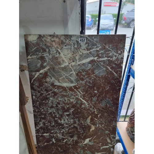 452 - Large Slab of Genuine Turkish Marble ideal for a counter top, table top, wash stand etc, the slab is... 