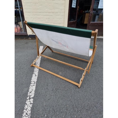 455 - Very Large 2 person double sun lounger / Deck chair with San Miguel advertising to the centre of the... 