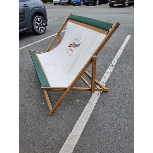 455 - Very Large 2 person double sun lounger / Deck chair with San Miguel advertising to the centre of the... 