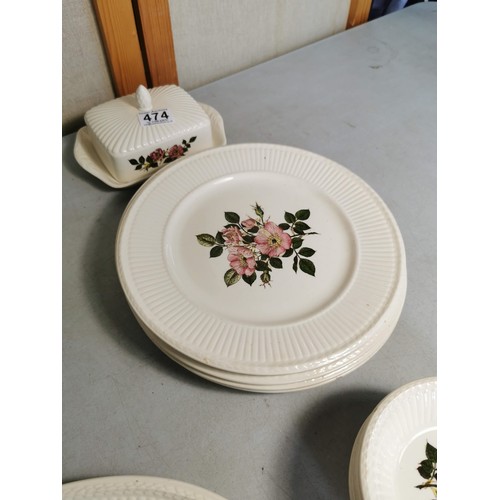 469 - A 26 piece rare Wedgwood Briar Rose part dinner set, having a pretty rose design to the centre inclu... 