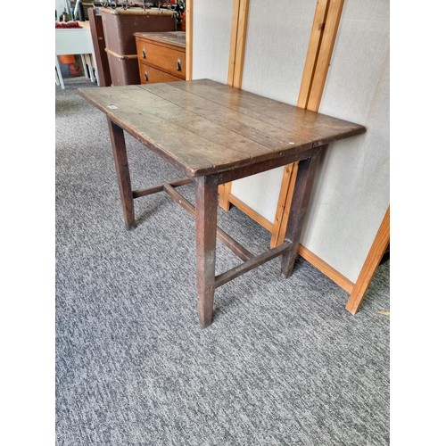 492 - Good quality solid elm antique table in good order shows good patina to the top height 68cm high 92c... 