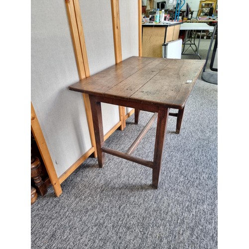 492 - Good quality solid elm antique table in good order shows good patina to the top height 68cm high 92c... 