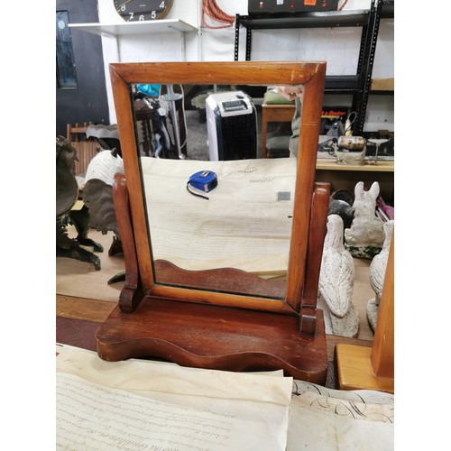 504 - 2x Dressing Table Mirrors including a Pine Tilting Mirror and a vintage Oak Mirror. Tallest measures... 