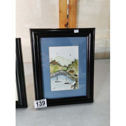 139 - 2x framed and glazed watercolours of oriental pictures signed Jennifer Hall in good order largest me... 