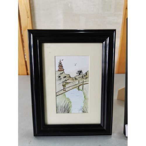 139 - 2x framed and glazed watercolours of oriental pictures signed Jennifer Hall in good order largest me... 