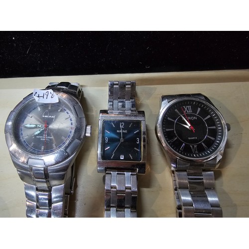 313 - A large collection of 14x various wrist watches to include some good brand names, Timex, Lorus, Oris... 