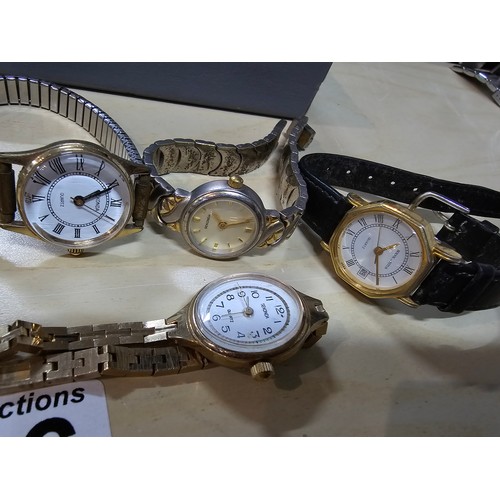 316 - A large collection of 16x various ladies wrist watches along with a good Speidel expandable strap. I... 