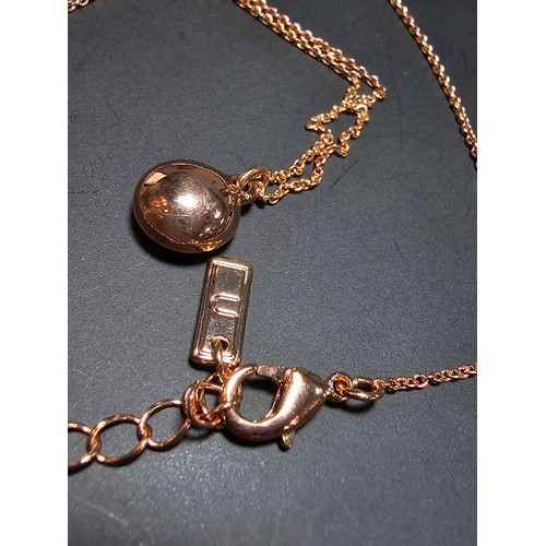 241 - brand new rose gold plated necklace with a large Swarovski crystal pendant st on an 18