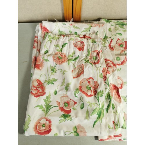 458 - 3x matching Laura Ashley Curtains with a floral design on each in good clean condition with no holes... 