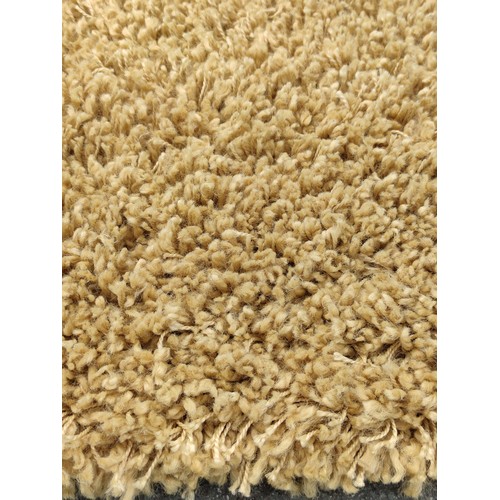 348A - Large good quality premium cosy ochre XXL rug in excellent condition no rips or tares measures 200cm... 