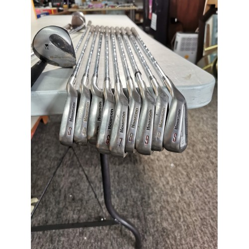 8 - A complete set of Howson Derby golf irons (3 irons are sandwedge), a Howson driver, a Howson 3 wood ... 