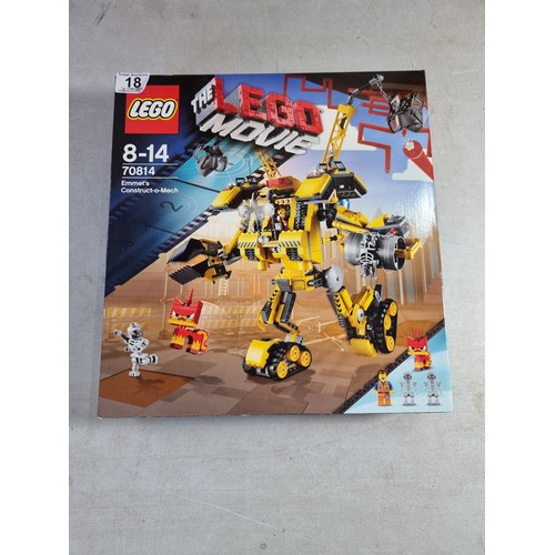 18 - Boxed as new Lego The Movie No. 70814 in good order all pieces appear to be present