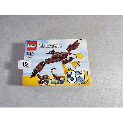 19 - Boxed as new Lego Creator 3 in 1 Lego set No. 31004 all pieces appear to be present