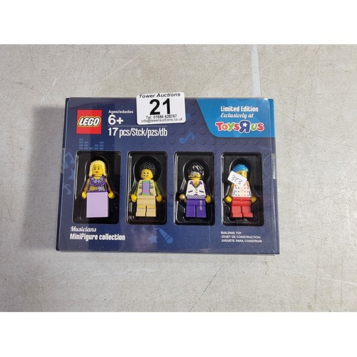 21 - Boxed as new Lego Musicians mini figure collection limited edition exclusively for Toys R Us, 17 pie... 