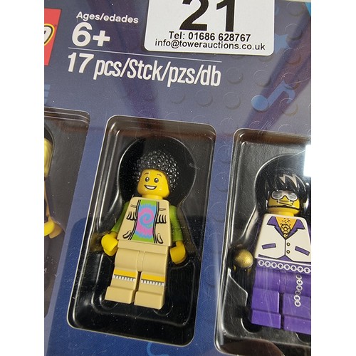 21 - Boxed as new Lego Musicians mini figure collection limited edition exclusively for Toys R Us, 17 pie... 