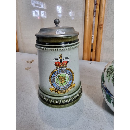 80 - Quantity of collectables inc a military Royal Air Force tankard, liquorice allsorts storage jar, Coa... 