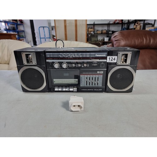 124 - A vintage Panasonic radio and cassette player with speakers in good order model no. RX-C31L