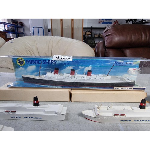 103 - Collection of 6x metal DFDS seaways boats covering their collection along with a boxed Minic Ships s... 