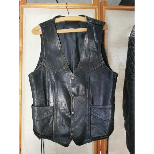 127 - Vintage original bike leathers from the time of the Mods and Rockers including a studded leather bik... 