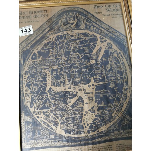 143 - Framed and glazed copy of a vintage Montgomershire map by John Speed along with a framed and glazed ... 