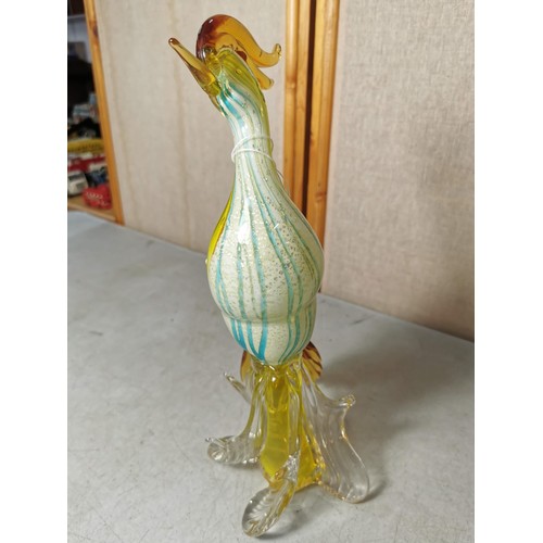 164 - 2x large Murano cockerels both in good order and in vibrant colours, largest piece stands at 34cm hi... 