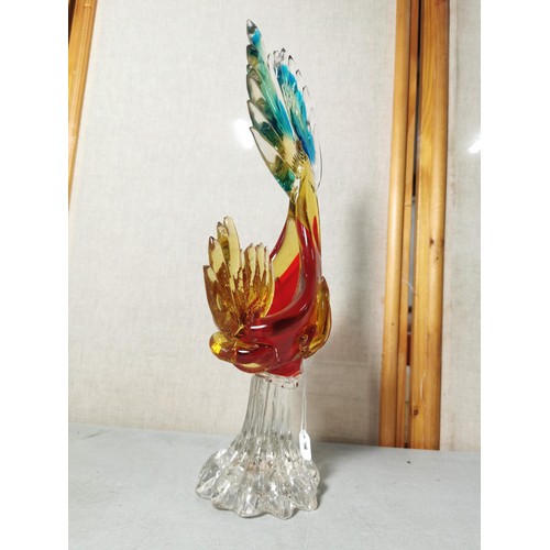 164 - 2x large Murano cockerels both in good order and in vibrant colours, largest piece stands at 34cm hi... 