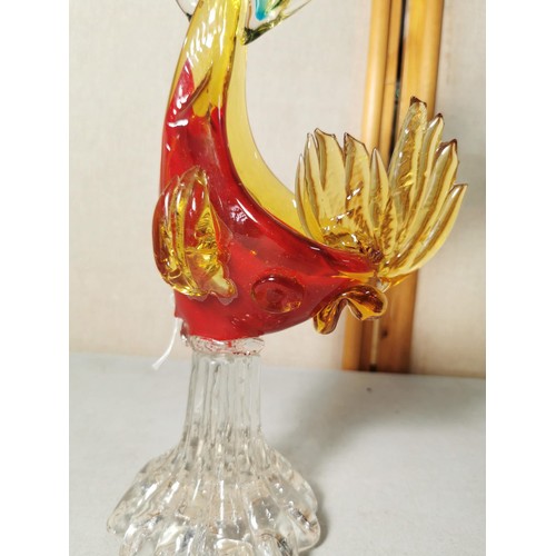 164 - 2x large Murano cockerels both in good order and in vibrant colours, largest piece stands at 34cm hi... 