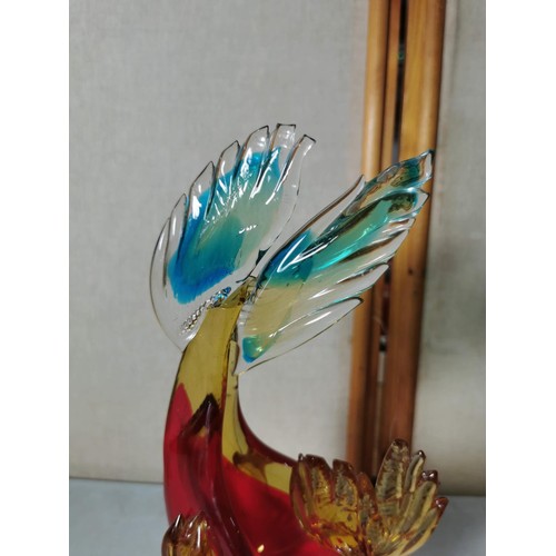 164 - 2x large Murano cockerels both in good order and in vibrant colours, largest piece stands at 34cm hi... 