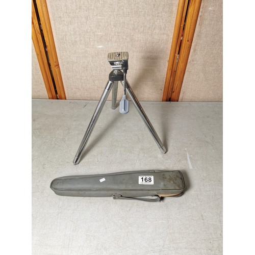 168 - Good quality cased Yashica adjustable tripod in overall good condition measures 33cm long at its sho... 