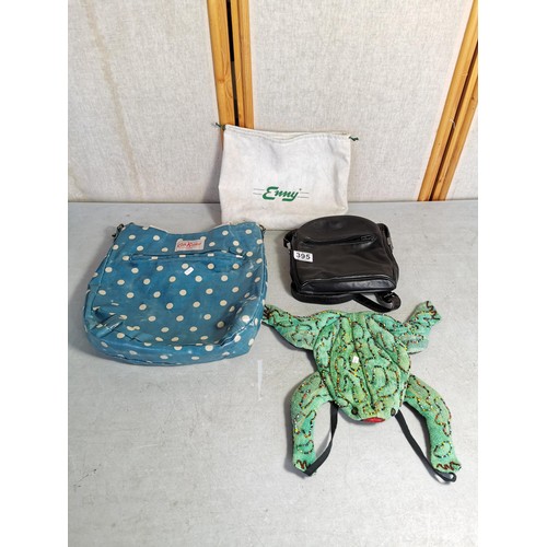 395 - A selection of good quality bags including a Cath Kidston, a vintage Enny and a frog formed bag, all... 