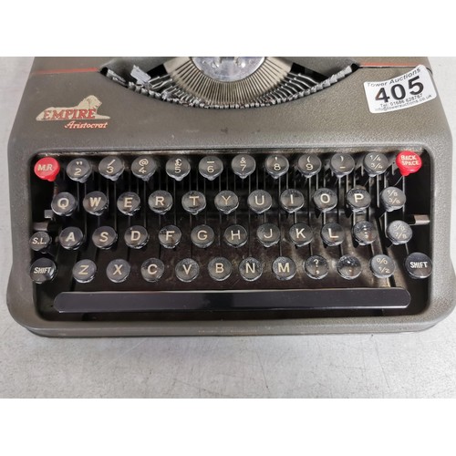 405 - Cased 1950's Empire Aristocrat typewriter in good order, all the keys work as they should