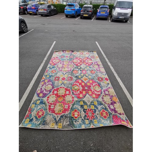 408 - A large Safavieh multicoloured rug made in Turkey, in the Monaco design, in good order with no rips ... 