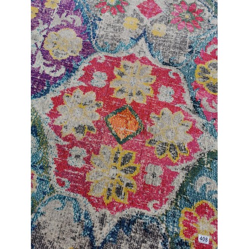 408 - A large Safavieh multicoloured rug made in Turkey, in the Monaco design, in good order with no rips ... 