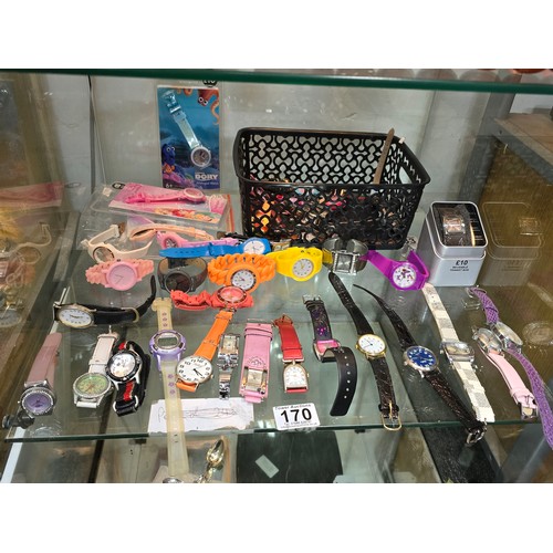 170 - A large collection of various wristwatches, mostly ladies to include some new and sealed watches mos... 